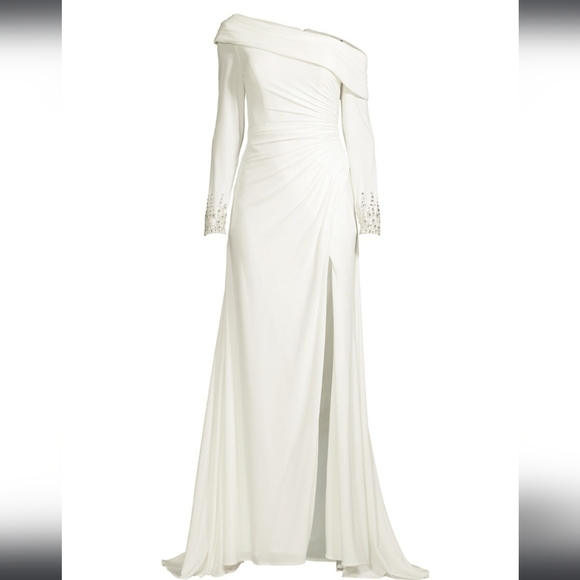 🔥FINAL PRICE DROP🔥 NWT$400 Mac Duggal One Shoulder Side Slit Gown Dress Sz 8 - Picture 3 of 15